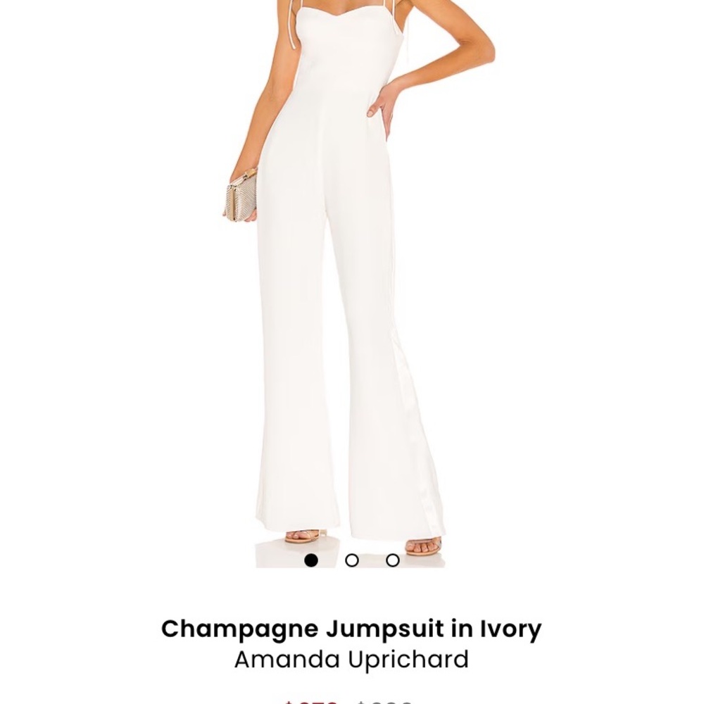 Amanda Uprichard Cream Jumpsuit Elegant Streamlined Design